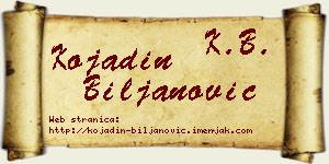 Kojadin Biljanović vizit kartica